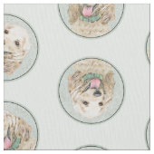 Cocker Spaniel Schilderen Buff Gold Originele Hond Stof (Close Up)