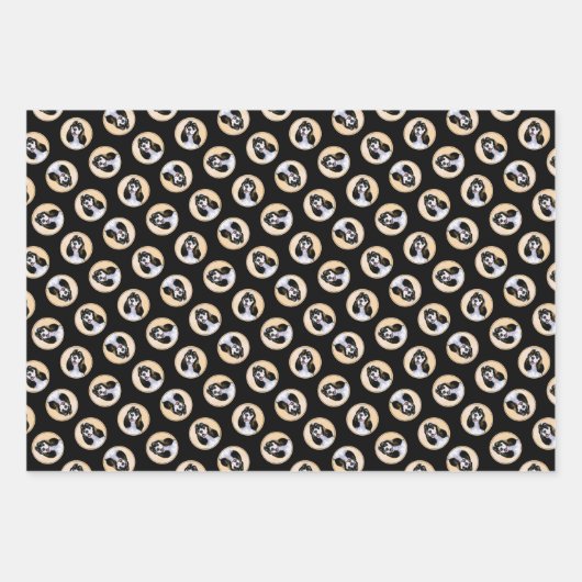 Cocker Spaniel Schilderen Parti Tan Originele Hond Inpakpapier Vel (Voorkant 3)