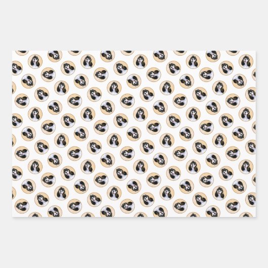 Cocker Spaniel Schilderen Parti Tan Originele Hond Inpakpapier Vel (Voorkant 2)