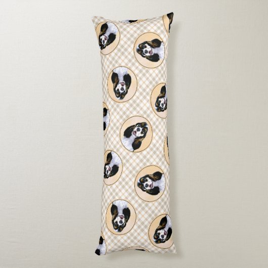 Cocker Spaniel Schilderen Parti Tan Originele Hond Lichaamskussen (Achterkant (Verticaal))