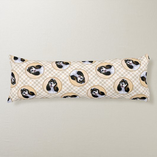 Cocker Spaniel Schilderen Parti Tan Originele Hond Lichaamskussen (Voorkant)