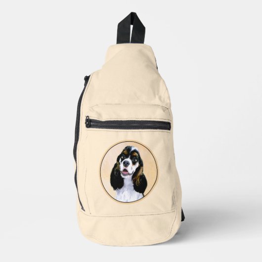 Cocker Spaniel Schilderen Parti Tan Originele Hond Sling Bag (Voorkant)