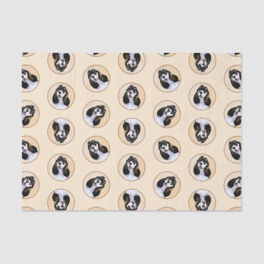 Cocker Spaniel Schilderen Parti Tan Originele Hond Tissuepapier (Voorkant)