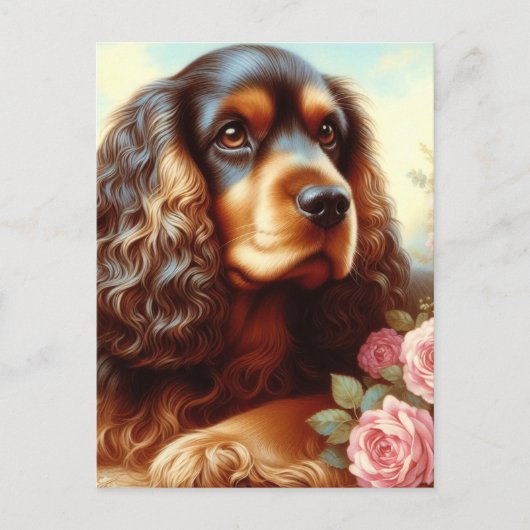 Cocker Spaniel Schilderij Briefkaart (Voorkant)