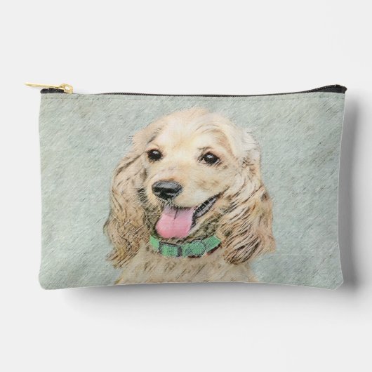 Cocker Spaniel Schilderij Buff Goud Originele Hond Etui (Voorkant)