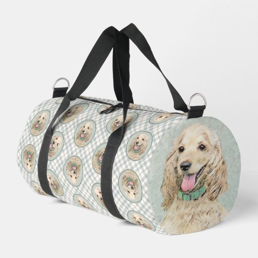 Cocker Spaniel Schilderij Buff Goud Originele Hond Plunjezak (Linkerhoek)