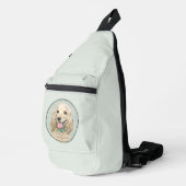 Cocker Spaniel Schilderij Buff Goud Originele Hond Sling Bag (Rechterhoek)