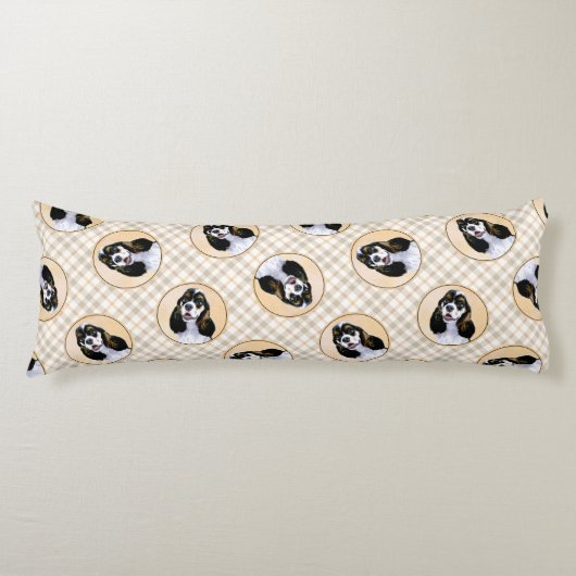 Cocker Spaniel Schilderij Parti Tan Originele Hond Lichaamskussen (Voorkant)