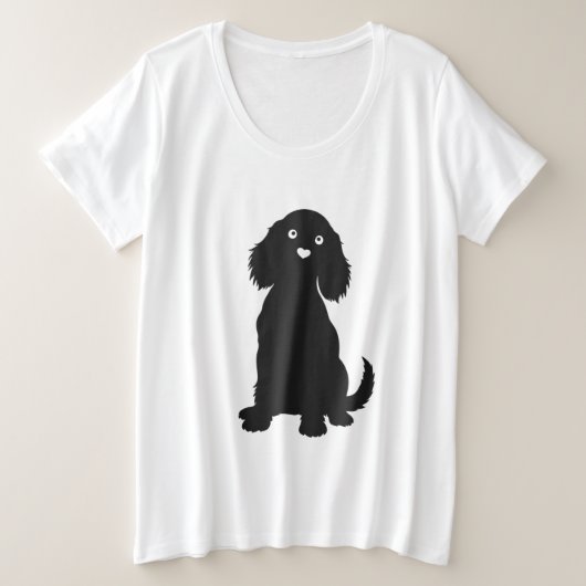 Cocker Spaniel Silhouet met Hartneus Grote Maat T-shirt (Design voorkant)