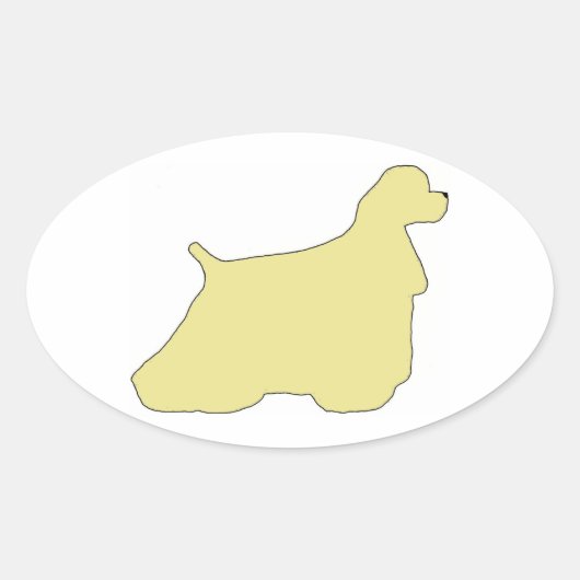 Cocker Spaniel silhouet Ovale Sticker (Voorkant)