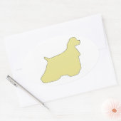 Cocker Spaniel silhouet Ovale Sticker (Envelop)