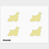 Cocker Spaniel silhouet Ovale Sticker (Vel)