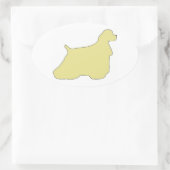 Cocker Spaniel silhouet Ovale Sticker (Tas)