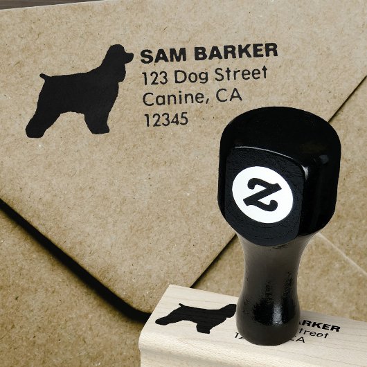 Cocker Spaniel Silhouet Retouradres Rubberstempel