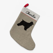 Cocker Spaniel Silhouette Cute Canine Holiday Kleine Kerstsok (Voorkant (Hangend))