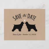 Cocker Spaniel Silhouetten Bruiloft Save the Date Aankondigingskaart (Voorkant)