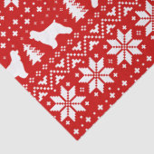 Cocker Spaniel Silhouetten Kerstpatroon Rood Tissuepapier (Detail)