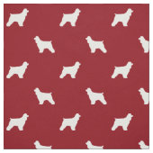 Cocker Spaniel Silhouetten Rood en Wit Patroon Stof (Swatch)