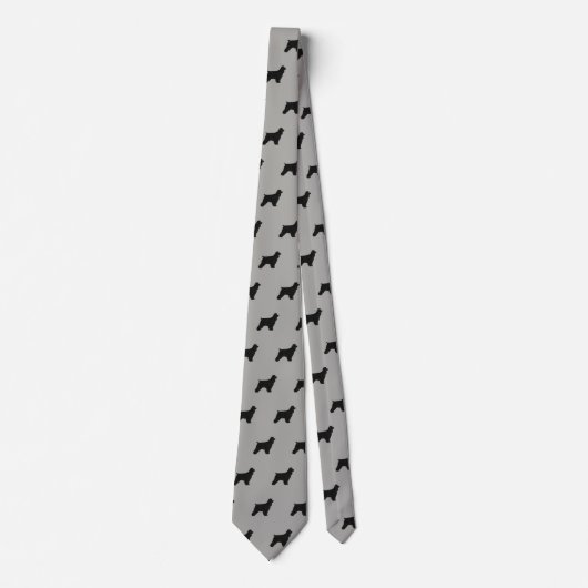 Cocker Spaniel Silhouettes Pattern Grey and Black Stropdas (Voorkant)