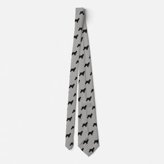 Cocker Spaniel Silhouettes Pattern Grey and Black Stropdas (Achterkant)