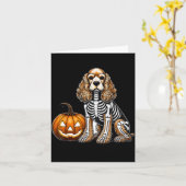 Cocker Spaniel Skelet Jack O Lantern Grappige Hond Kaart (Gele Bloem)