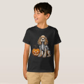 Cocker Spaniel Skelet Jack O Lantern Grappige Hond T-shirt (Voorkant volledig)