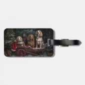 Cocker Spaniel Sneeuw Slede Kerst Decoratie Bagagelabel (Achterkant horizontaal)