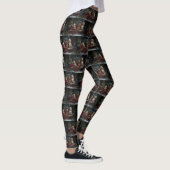 Cocker Spaniel Sneeuw Slede Kerst Decoratie Leggings (Rechts)