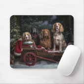 Cocker Spaniel Sneeuw Slede Kerst Decoratie Muismat (Met muis)