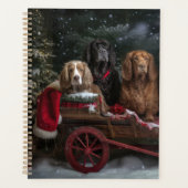 Cocker Spaniel Sneeuw Slede Kerst Decoratie Planner (Voorkant)