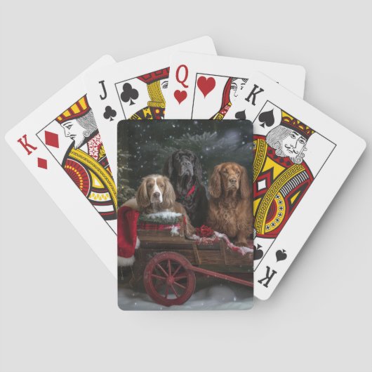 Cocker Spaniel Sneeuw Slede Kerst Decoratie Pokerkaarten (Achterkant)