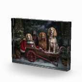 Cocker Spaniel Sneeuw slee Christmas decoratie   Fotoblokken (Rechts)