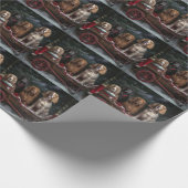 Cocker Spaniel Sneeuwslee Kerstdecoratie Cadeaupapier (Hoek)