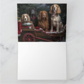 Cocker Spaniel Sneeuwslee Kerstdecoratie Kaart (Binnen)