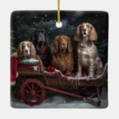 Cocker Spaniel Sneeuwslee Kerstdecoratie Keramisch Ornament (Achterkant)