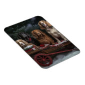 Cocker Spaniel Sneeuwslee Kerstdecoratie Magneet (Rechterzijde)