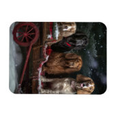 Cocker Spaniel Sneeuwslee Kerstdecoratie Magneet (Horizontaal)