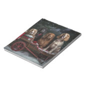 Cocker Spaniel Sneeuwslee Kerstdecoratie Notitieblok (Linkerzijde)