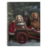 Cocker Spaniel Sneeuwslee Kerstdecoratie Notitieboek (Voorkant)