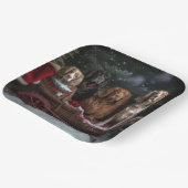 Cocker Spaniel Sneeuwslee Kerstdecoratie Papieren Bordje (Gebogen)