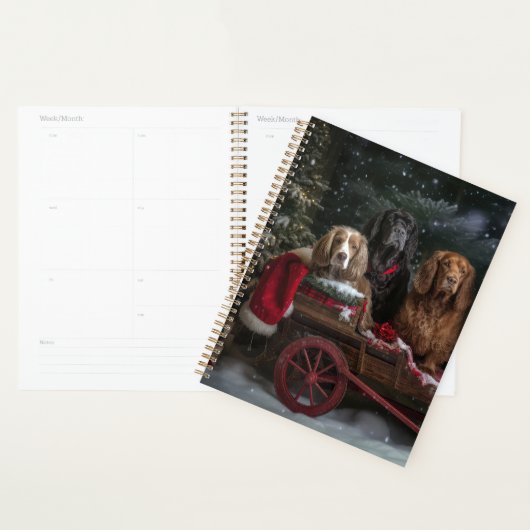 Cocker Spaniel Sneeuwslee Kerstdecoratie Planner (Display)