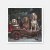 Cocker Spaniel Sneeuwslee Kerstdecoratie Servet (Voorkant)