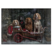 Cocker Spaniel Sneeuwslee Kerstdecoratie Snijplank (Voorkant)