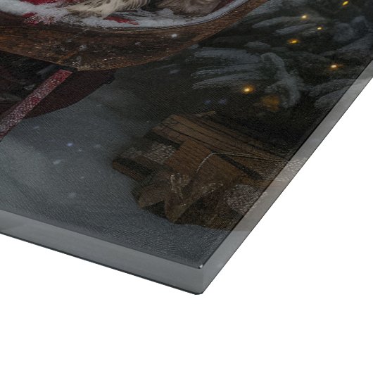 Cocker Spaniel Sneeuwslee Kerstdecoratie Snijplank (Hoek)