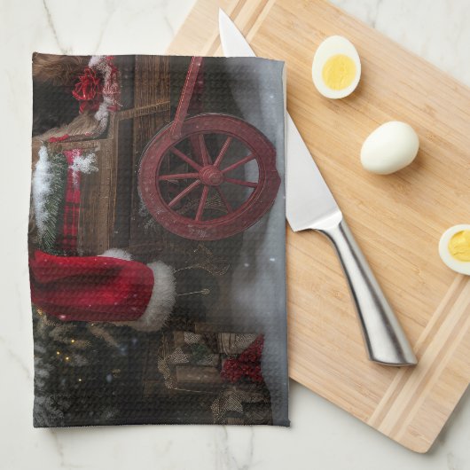 Cocker Spaniel Sneeuwslee Kerstdecoratie Theedoek (Quarter Fold)