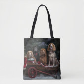 Cocker Spaniel Sneeuwslee Kerstdecoratie Tote Bag (Voorkant)