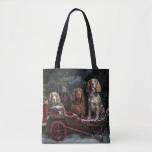 Cocker Spaniel Sneeuwslee Kerstdecoratie Tote Bag