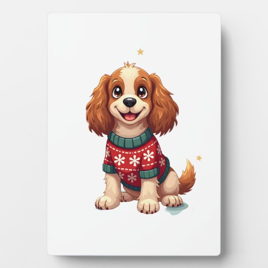 Cocker Spaniel Sneeuwvlok Gloed Fotoplaat (voorkant)