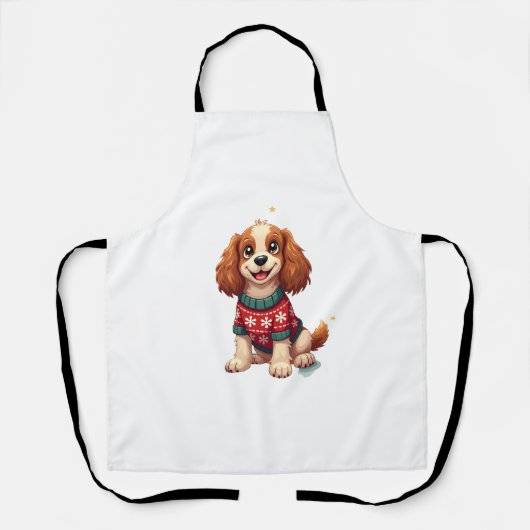 Cocker Spaniel Sneeuwvlok Gloed Schort (Voorkant)