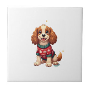 Cocker Spaniel Sneeuwvlok Gloed Tegeltje